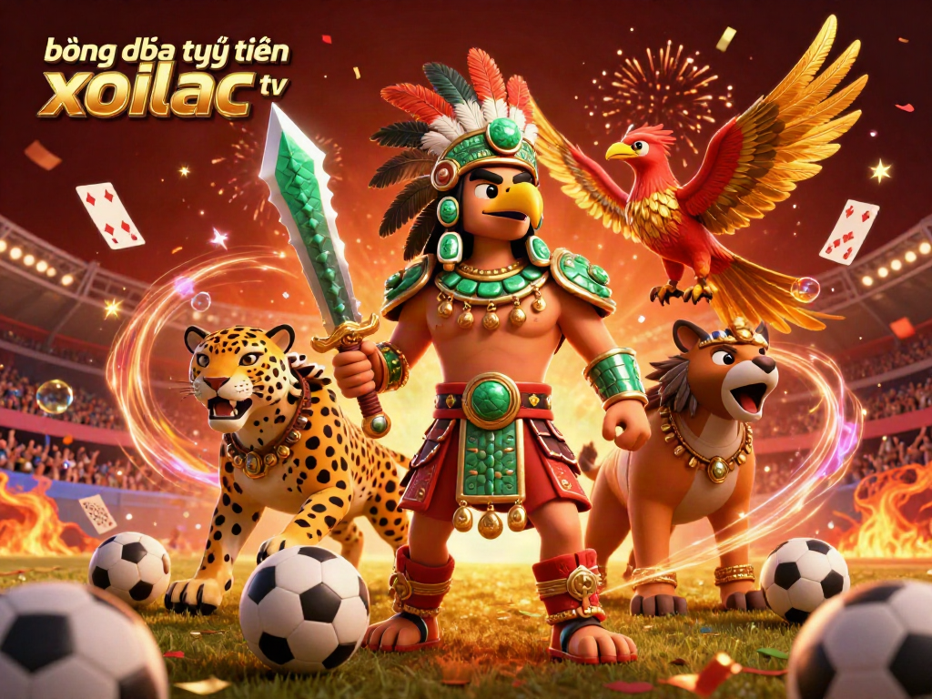 Bóng đá trực tuyến xoilac tv shows dynamic Aztec warriors in a vibrant sports betting scene.